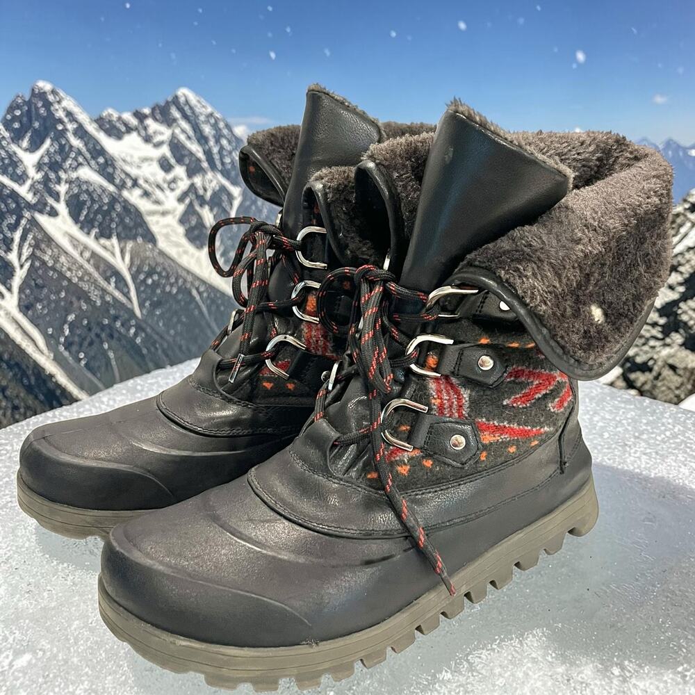 Baretraps Yaegar Stay Dry Snow Boots Womens 8.5M Faux Fur Waterproof Duck Boot